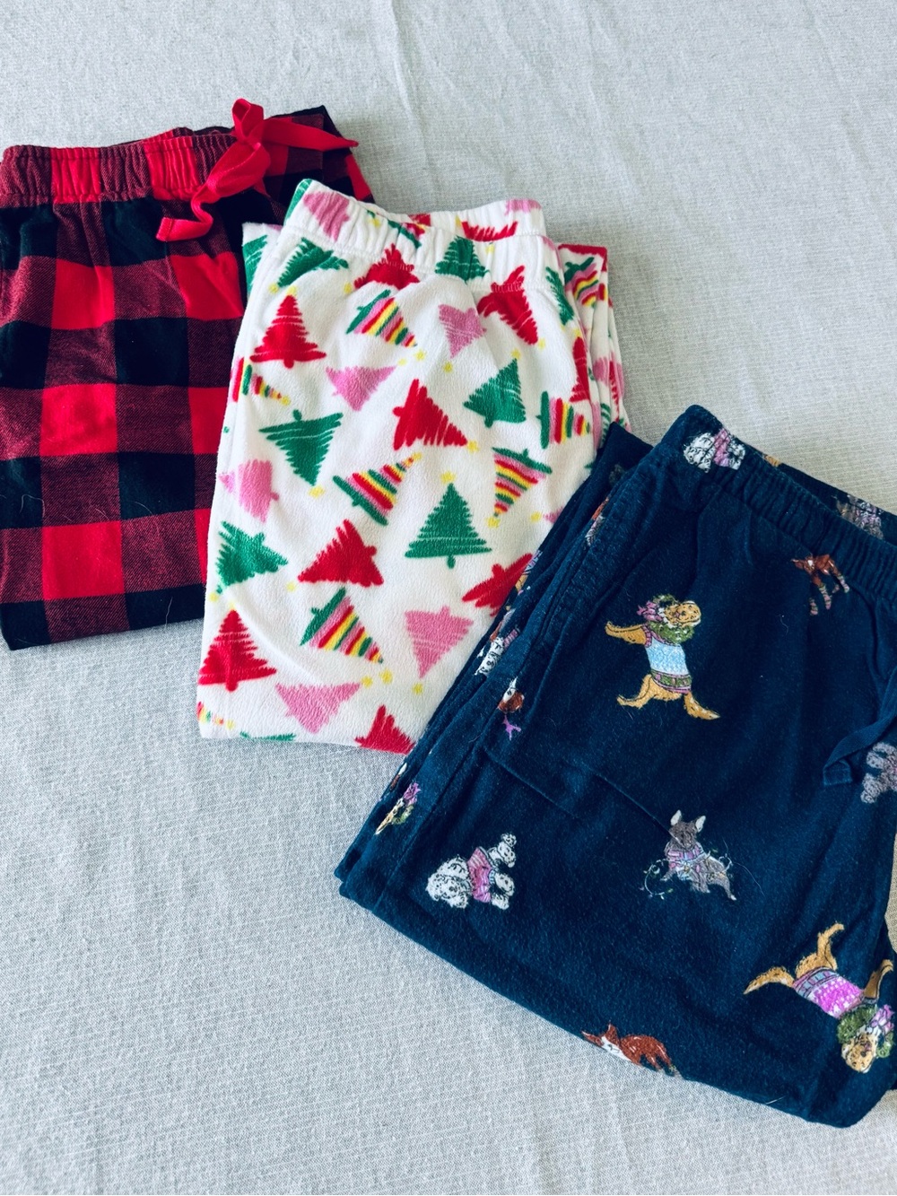 Sleep Chic Bundle Lot 3 Pairs Dog Plaid Multi Pajama Lounge Pants S